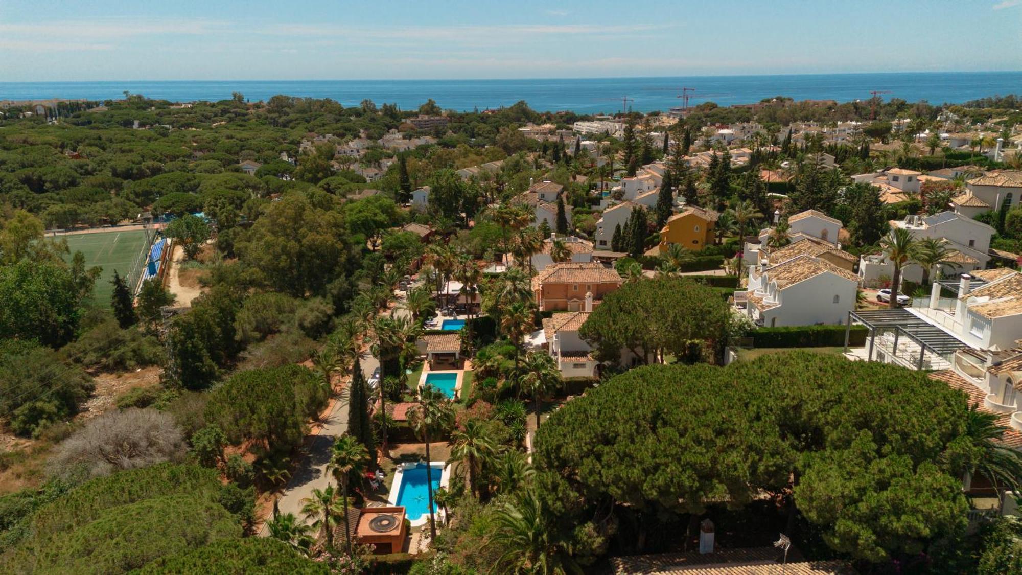 Villa Pina - A Retreat Among Palm Trees, With A Private Pool And Barbecue In Elviria, Marbella
